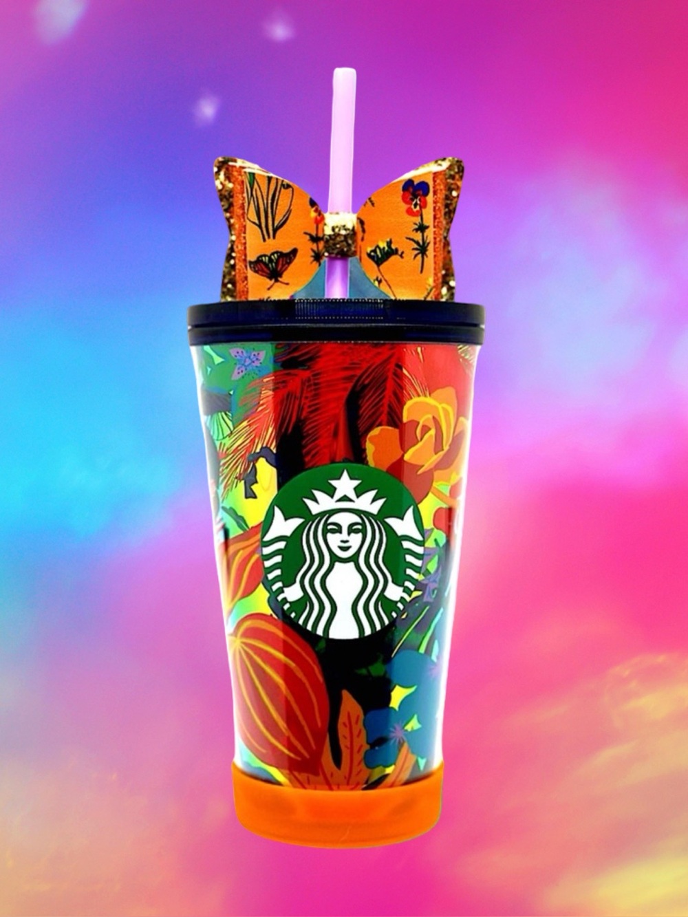 🆕Starbucks Summer 2022 Tropical Floral 16 oz Grande Tumbler Cold Cup❤️❤️❤️
